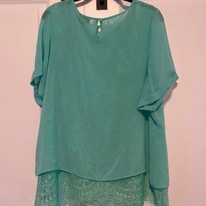 city chic spearmint top lace scallop hem18 NWT